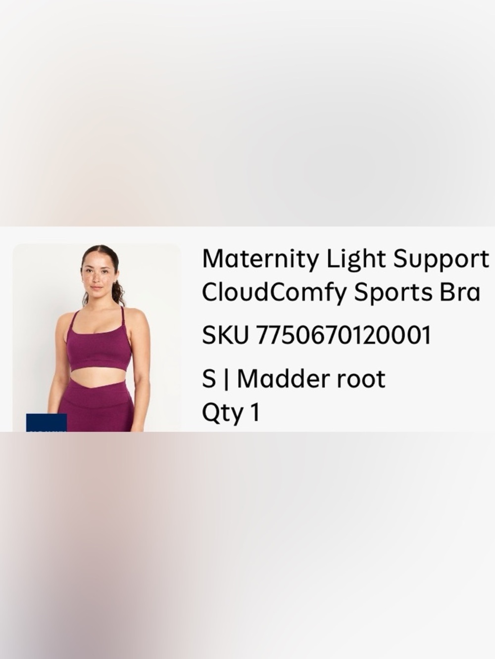 Maternity Light Support CloudComfy Sports Bra - Old Navy - Small - Picture 9 of 9